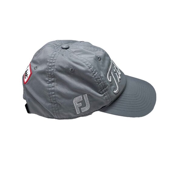 Titleist FJ FootJoy Pro V1 Golf Embroidered Logo StrapBack Hat- Gray - Picture 5 of 9